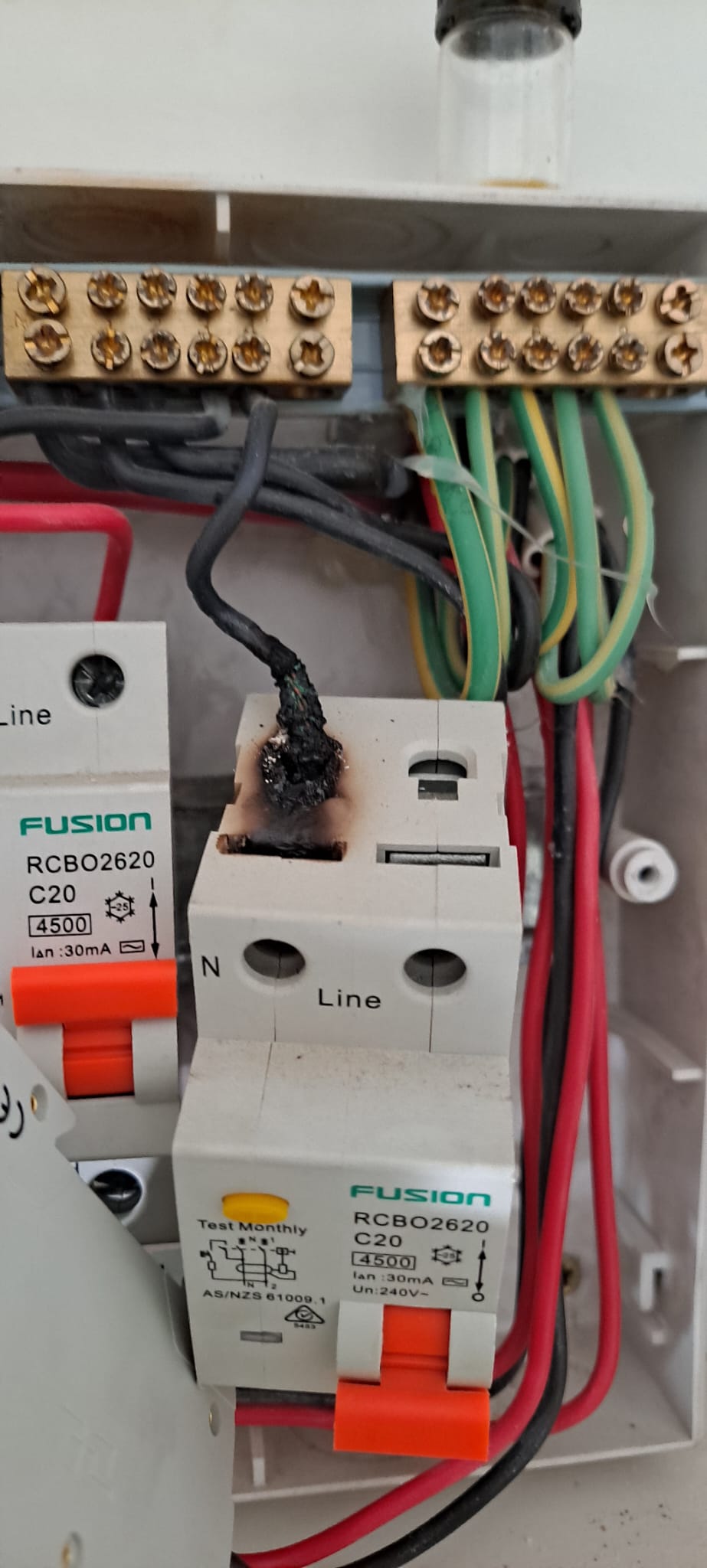 Burnt out circuit breaker